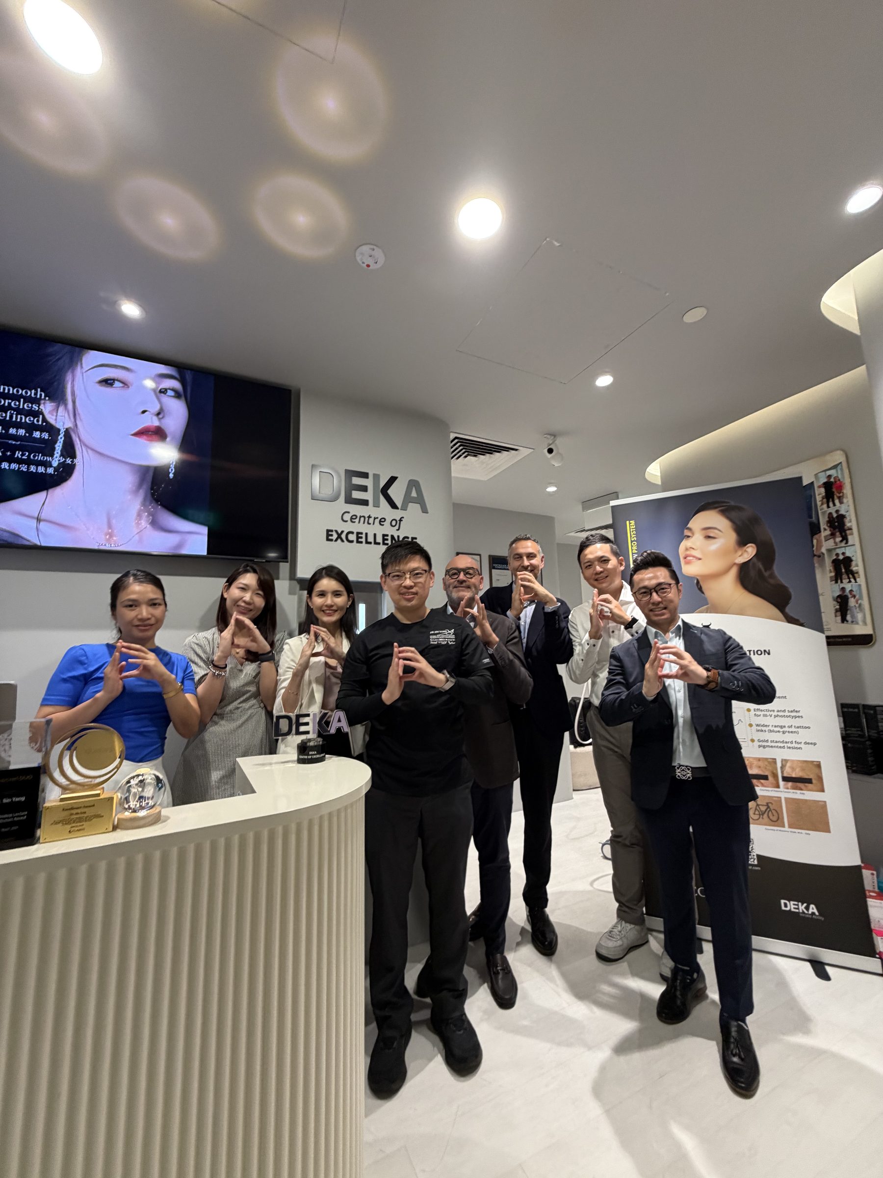 IN Eternity Clinic team with DEKA Centre of Excellence signage