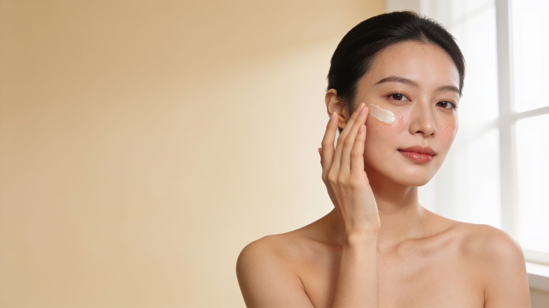A woman caring for her skin after an aesthetic treatment in Singapore