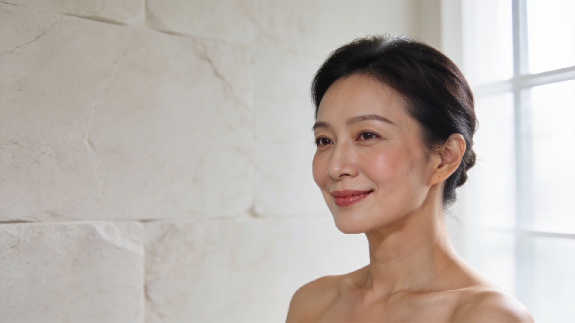 Woman with natural cheek contours, illustrating filler, biostimulator and skin booster