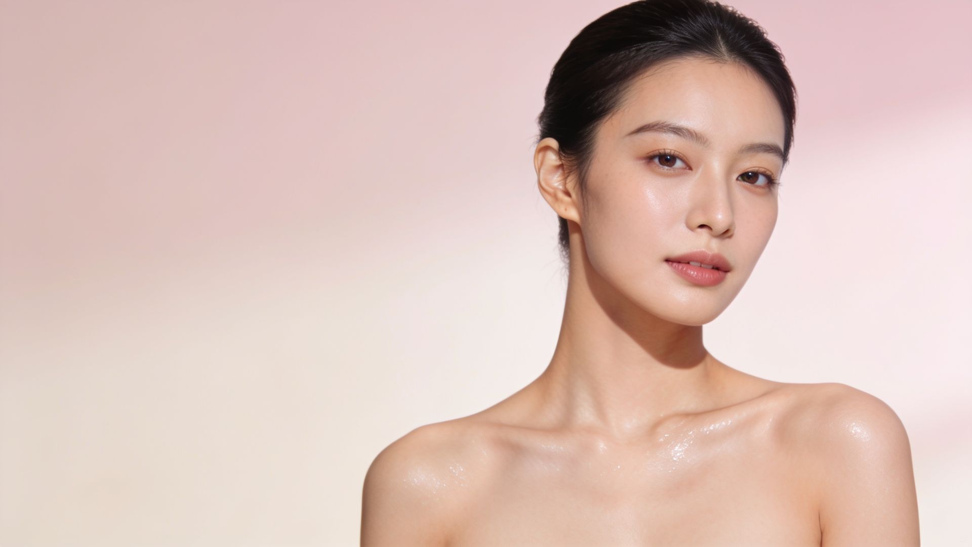 Woman in her late twenties with fresh, dewy skin