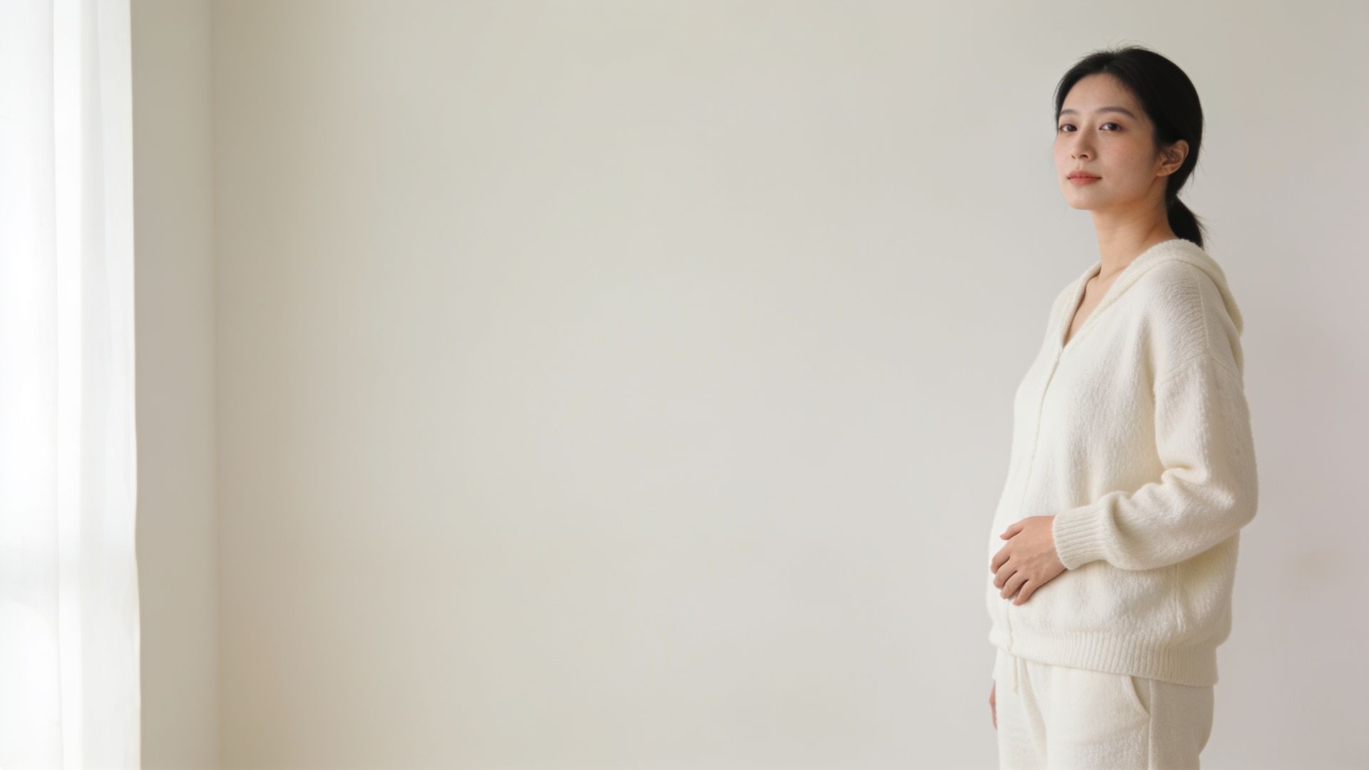 Close-up of faint white stretch marks on the hip of an Asian woman, soft natural clinic light