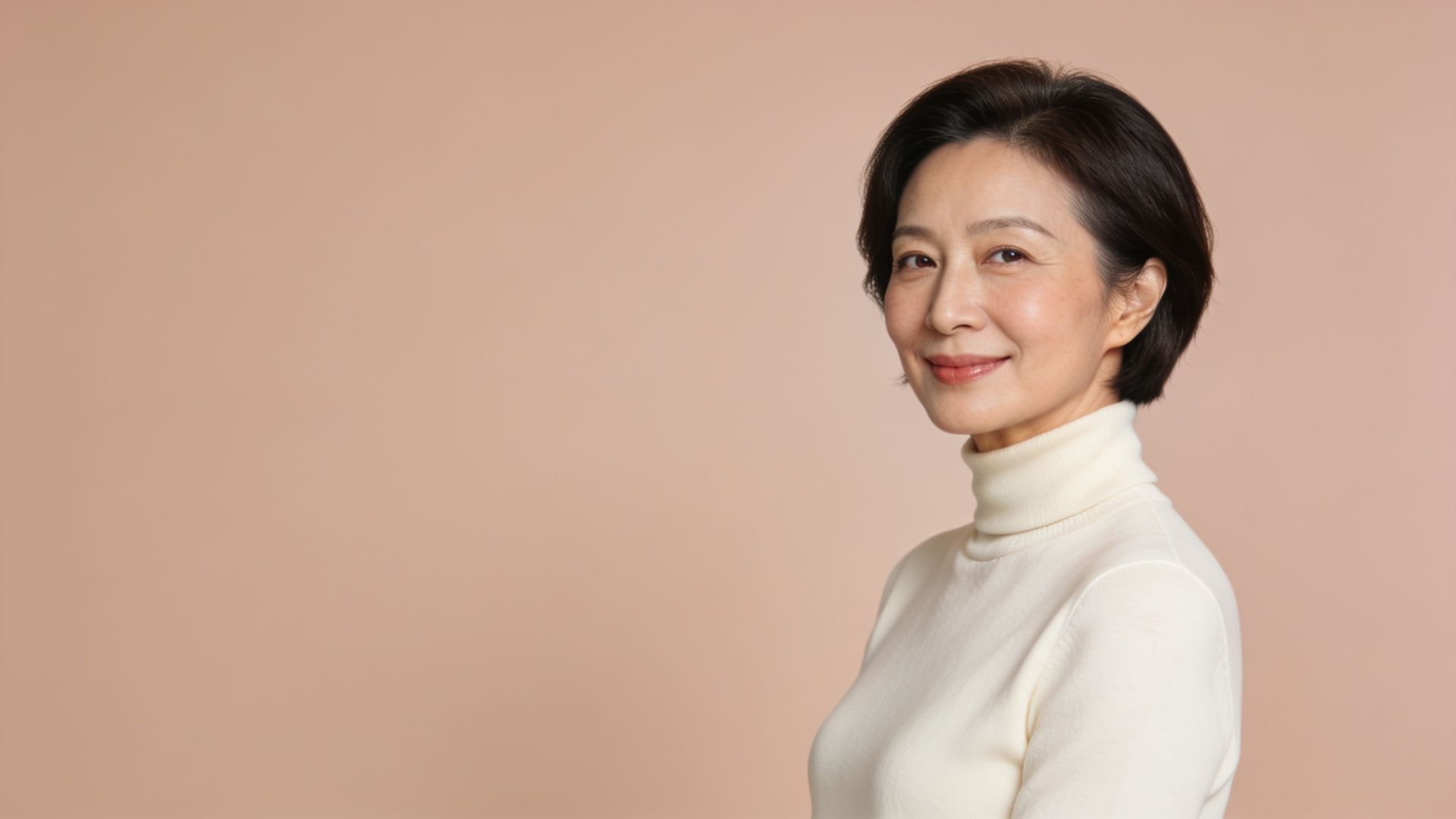 Woman in her early fifties with graceful features, illustrating non-surgical lifting technologies