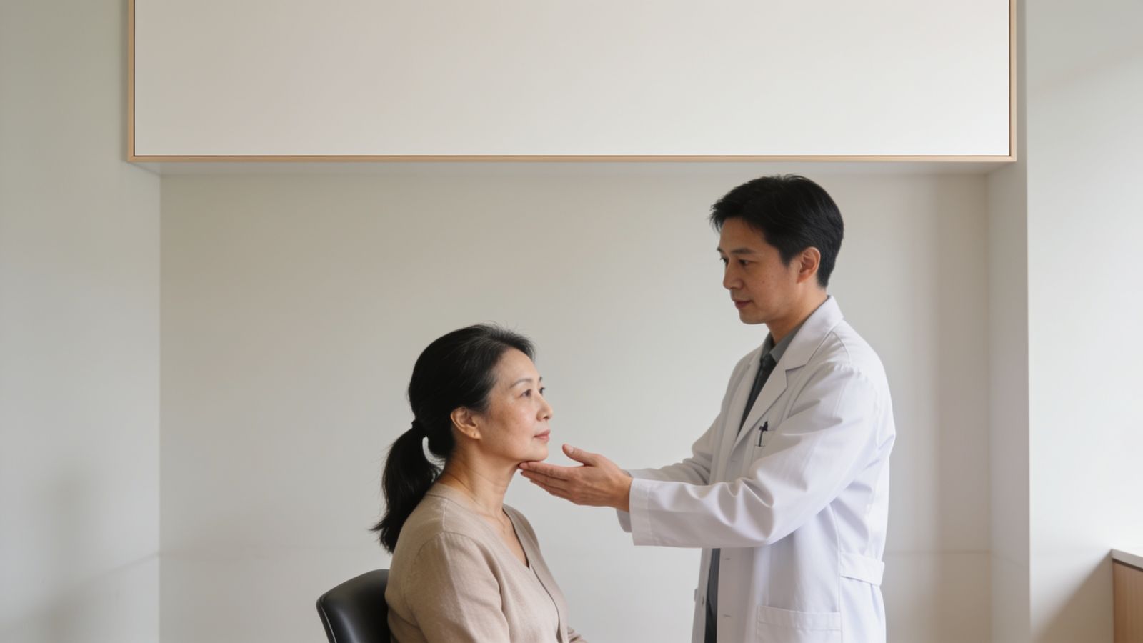 Doctor examining a patient before skin tag removal