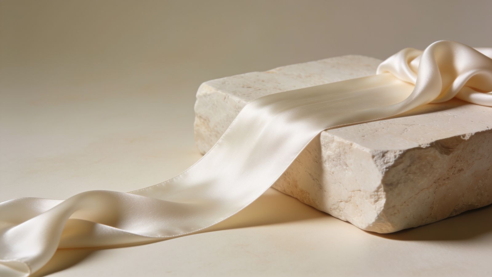 Silk drawn taut across stone, representing skin tightening