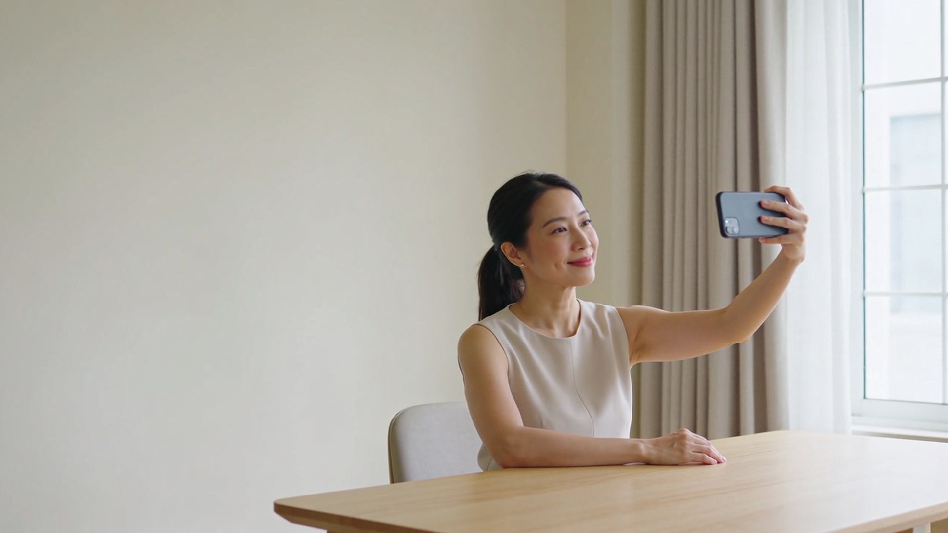 Woman on a WhatsApp video pre-consultation with IN Eternity Clinic